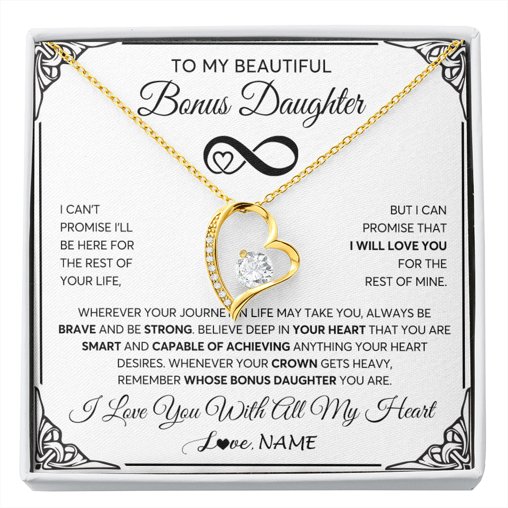 Forever Love Necklace 18K Yellow Gold Finish | 1 | Personalized To My Beautiful Granddaughter Necklace Women Girls From Grandma Grandpa Love You Granddaughter Birthday Christmas Customized Gift Box Message Card | siriusteestore