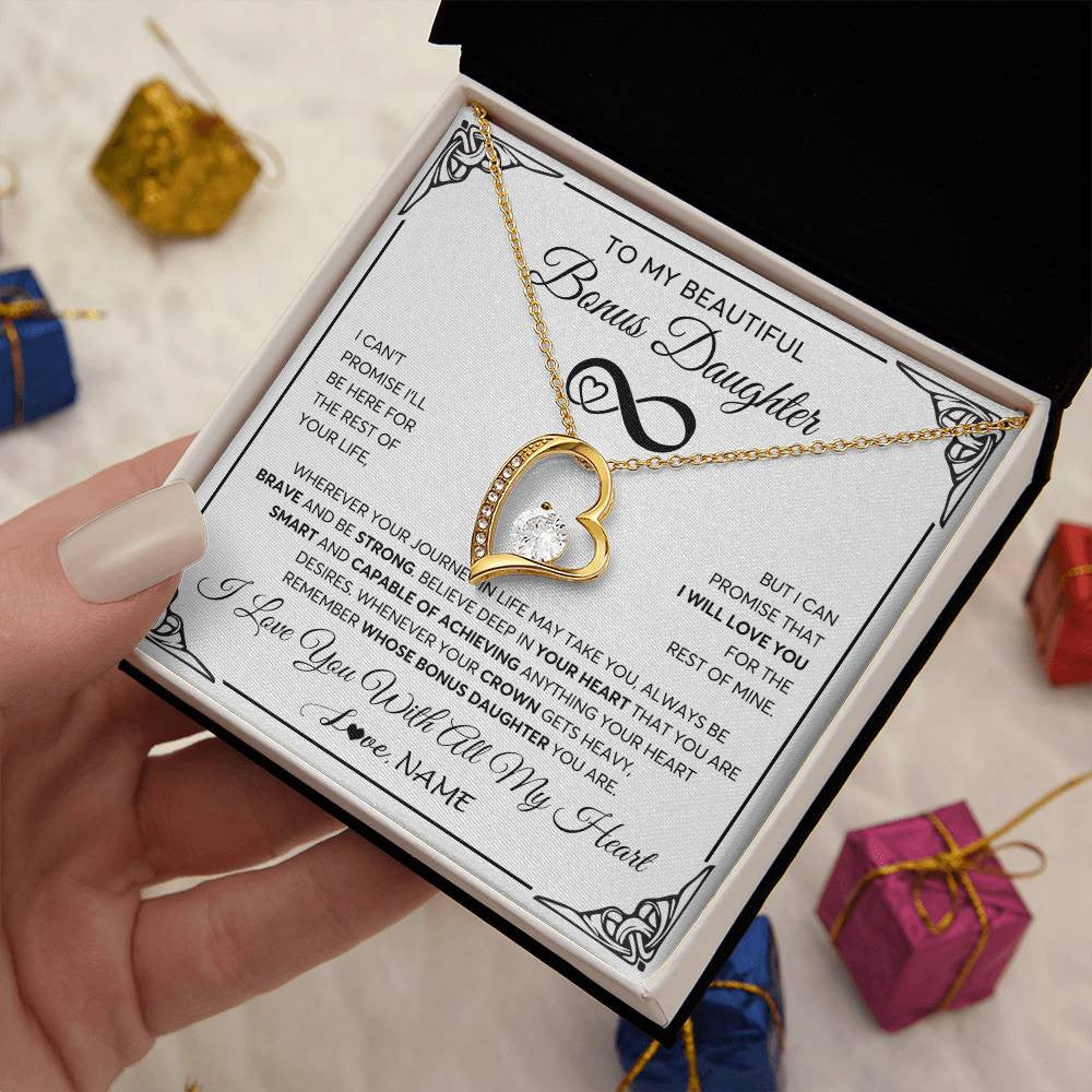 Forever Love Necklace 18K Yellow Gold Finish | 2 | Personalized To My Beautiful Granddaughter Necklace Women Girls From Grandma Grandpa Love You Granddaughter Birthday Christmas Customized Gift Box Message Card | siriusteestore