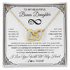 Interlocking Hearts Necklace 18K Yellow Gold Finish | 1 | Personalized To My Beautiful Granddaughter Necklace Women Girls From Grandma Grandpa Love You Granddaughter Birthday Christmas Customized Gift Box Message Card | siriusteestore
