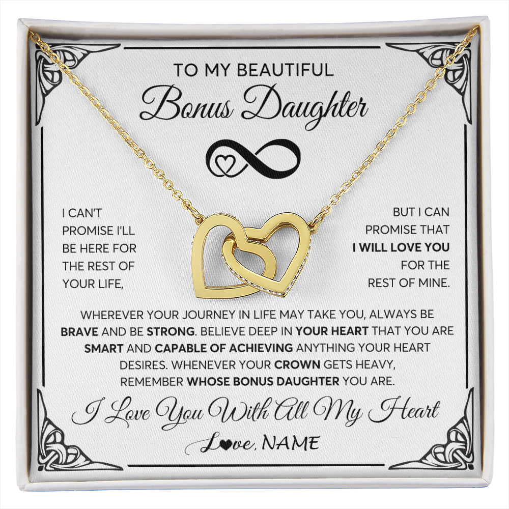 Interlocking Hearts Necklace 18K Yellow Gold Finish | 1 | Personalized To My Beautiful Granddaughter Necklace Women Girls From Grandma Grandpa Love You Granddaughter Birthday Christmas Customized Gift Box Message Card | siriusteestore