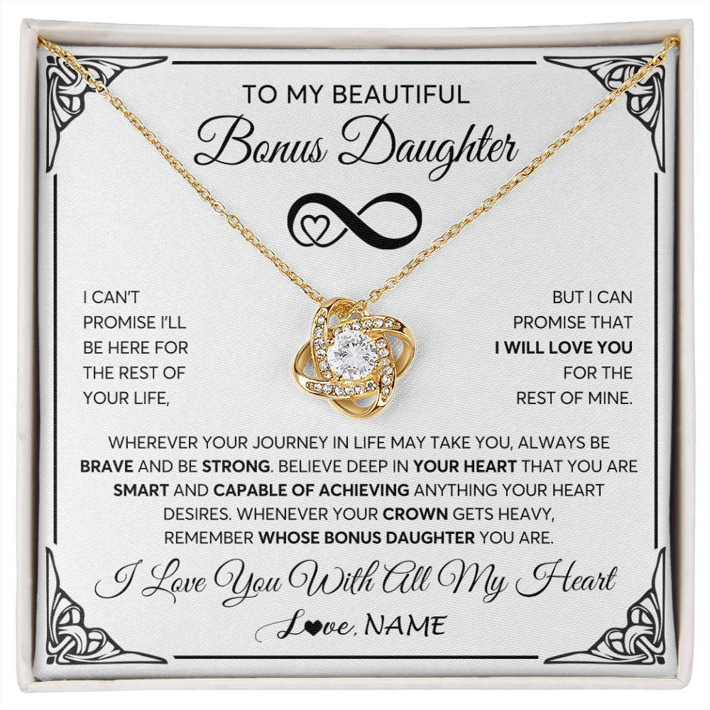 Love Knot Necklace 18K Yellow Gold Finish | 1 | Personalized To My Beautiful Granddaughter Necklace Women Girls From Grandma Grandpa Love You Granddaughter Birthday Christmas Customized Gift Box Message Card | siriusteestore