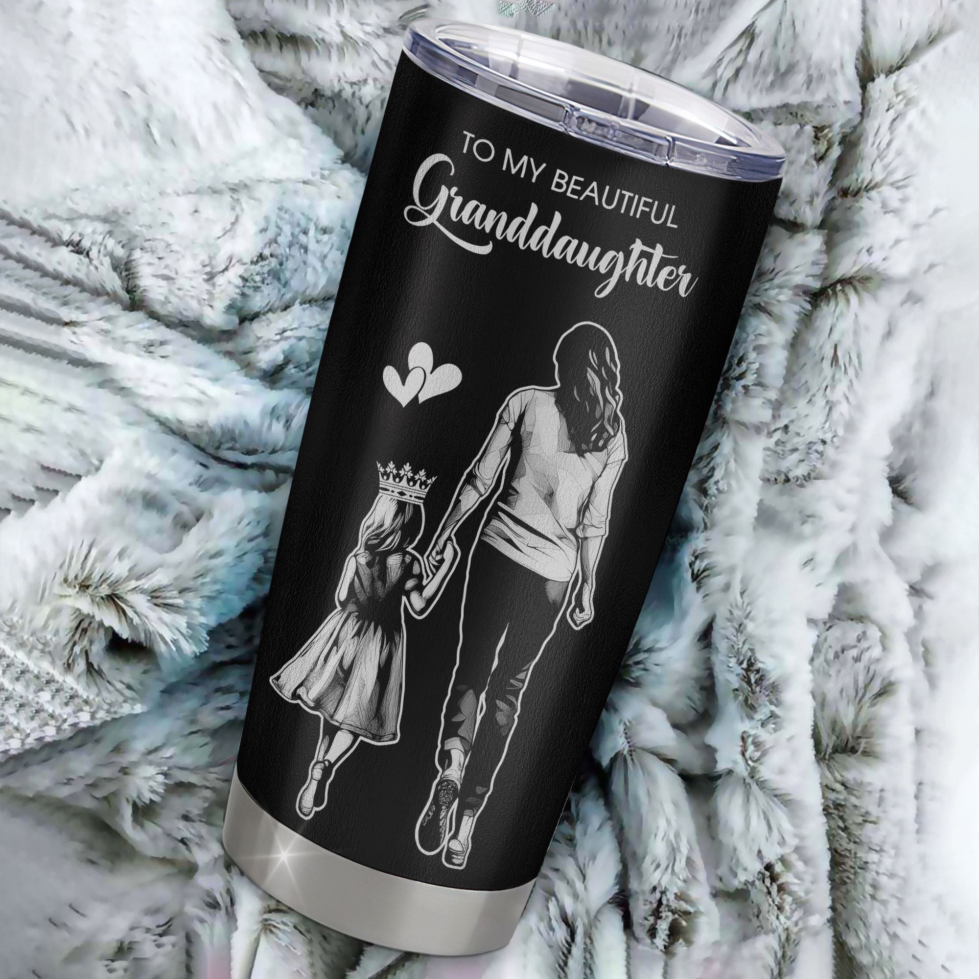 Personalized To My Beautiful Granddaughter Tumbler From Grandma Believe In Yourself Granddaughter Birthday Gifts Christmas Custom Stainless Steel Cup Travel Mug | siriusteestore