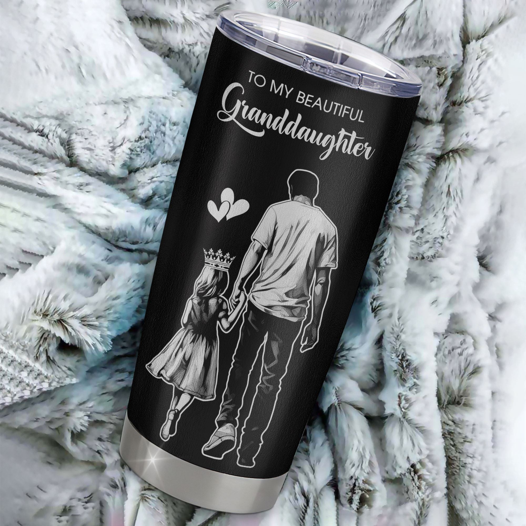 Personalized To My Beautiful Granddaughter Tumbler From Grandpa Believe In Yourself Granddaughter Birthday Gifts Christmas Custom Stainless Steel Cup Travel Mug | siriusteestore