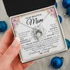 Forever Love Necklace 14K White Gold Finish | Personalized To My Beautiful Mom From Daughter Son Necklace Say I Love You Mom Birthday Mothers Day Christmas Jewelry Customized Gift Box Message Card | siriusteestore