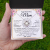 Love Knot Necklace 14K White Gold Finish | Personalized To My Beautiful Mom From Daughter Son Necklace Say I Love You Mom Birthday Mothers Day Christmas Jewelry Customized Gift Box Message Card | siriusteestore