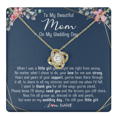 Love Knot Necklace 18K Yellow Gold Finish | 1 | Personalized To My Beautiful Mom Necklace From Daughter On My  Wedding Day Mother Of The Bride From Daughter Mom Jewelry Customized Gift Box Message Card | siriusteestore