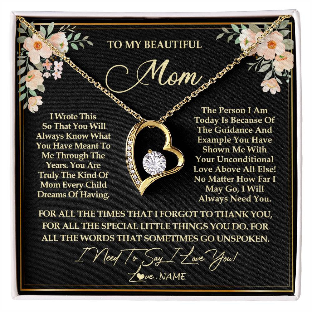 Best Mom Ever Necklace, Mom Gift from Son/Daughter, Mother's Day Gift 18K Yellow Gold Finish / Luxury Box
