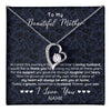 Forever Love Necklace 14K White Gold Finish | 1 | Personalized To My Beautiful Mother Necklace From Son On My Wedding Day Mother Of The Groom For Mom Wedding Day Jewelry Customized Gift Box Message Card | siriusteestore