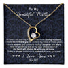 Forever Love Necklace 18K Yellow Gold Finish | 1 | Personalized To My Beautiful Mother Necklace From Son On My Wedding Day Mother Of The Groom For Mom Wedding Day Jewelry Customized Gift Box Message Card | siriusteestore