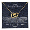 Interlocking Hearts Necklace 18K Yellow Gold Finish | 1 | Personalized To My Beautiful Mother Necklace From Son On My Wedding Day Mother Of The Groom For Mom Wedding Day Jewelry Customized Gift Box Message Card | siriusteestore