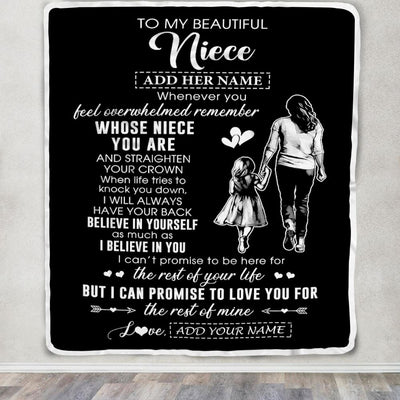 Personalized To My Beautiful Niece Blanket From Aunt Believe In Yourself Niece Birthday Gifts Graduation Christmas Customized Fleece Throw Blanket | siriusteestore
