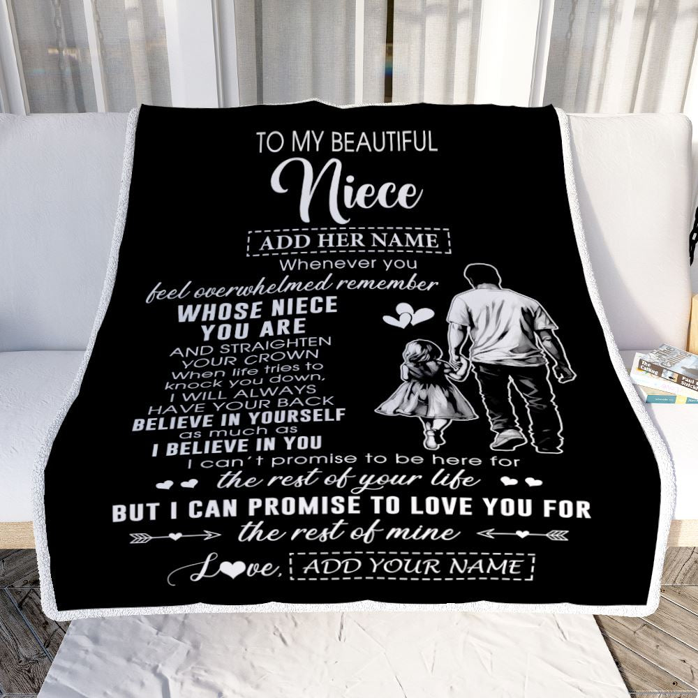 Personalized To My Beautiful Niece Blanket From Uncle Believe In Yourself Niece Birthday Gifts Graduation Christmas Customized Fleece Throw Blanket | siriusteestore