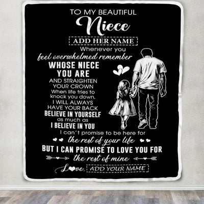 Personalized To My Beautiful Niece Blanket From Uncle Believe In Yourself Niece Birthday Gifts Graduation Christmas Customized Fleece Throw Blanket | siriusteestore