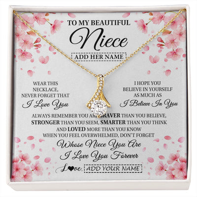 Alluring Beauty Necklace 18K Yellow Gold Finish | 1 | Personalized To My Beautiful Niece From Aunt Uncle Necklace Never Forget Birthday Gifts For Niece Birthday Gift Graduation Christmas Gift Box Message Card | siriusteestore.myshopify