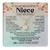 Alluring Beauty Necklace 18K Yellow Gold Finish | 1 | Personalized To My Beautiful Niece Gifts Necklace From Aunt Uncle Love Jewelry For Niece Birthday Gifts Wedding Christmas Customized Gift Box Message Card | siriusteestore