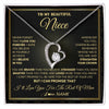 Forever Love Necklace 14K White Gold Finish | 1 | Personalized To My Beautiful Niece Necklace From Aunt Auntie I Love You Jewelry Gifts For Niece Birthday Graduation Christmas Customized Gift Box Message Card | siriusteestore
