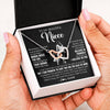 Interlocking Hearts Necklace Stainless Steel & Rose Gold Finish | 2 | Personalized To My Beautiful Niece Necklace From Aunt Believe In Yourself Niece Birthday Gifts Jewelry Graduation Christmas Customized Message Card | siriusteestore