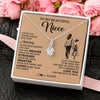 Alluring Beauty Necklace 14K White Gold Finish | 2 | Personalized To My Beautiful Niece Necklace From Aunt Promise To Love You Niece Birthday Valentines Day Graduation Christmas Customized Gift Box Message Card | siriusteestore