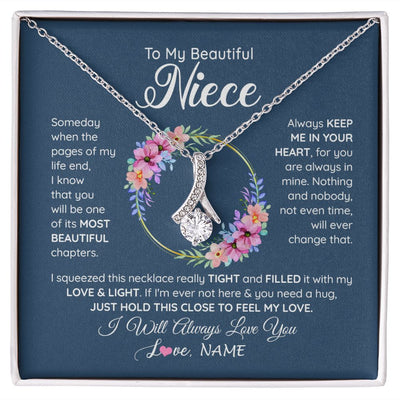 Alluring Beauty Necklace | Personalized To My Beautiful Niece Necklace From Aunt Someday Someday When The Pages Niece Birthday Graduation Christmas Customized Gift Box Message Card | siriusteestore