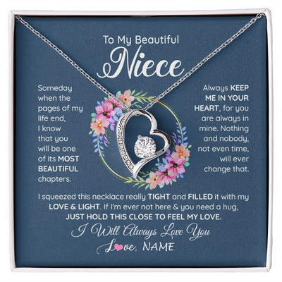 Forever Love Necklace | Personalized To My Beautiful Niece Necklace From Aunt Someday Someday When The Pages Niece Birthday Graduation Christmas Customized Gift Box Message Card | siriusteestore