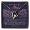 Forever Love Necklace 18K Yellow Gold Finish | Personalized To My Beautiful Niece Necklace From Aunt Uncle Auntie Feel My Love Niece Birthday Christmas Graduation Jewelry Customized Gift Box Message Card | siriusteestore