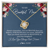 Love Knot Necklace 18K Yellow Gold Finish | Personalized To My Beautiful Niece Necklace From Aunt Uncle Braver Stronger Smarter Niece Pendant Jewelry Birthday Graduation Christmas Customized Message Card | siriusteestore