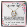 Forever Love Necklace 18K Yellow Gold Finish | 1 | Personalized To My Beautiful Niece Necklace From Aunt Uncle I Am Here For You Floral Niece Jewelry Pendant Birthday Christmas Customized Message Card | siriusteestore