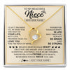 Forever Love Necklace 18K Yellow Gold Finish | 1 | Personalized To My Beautiful Niece Necklace From Aunt Uncle Jewelry Present For Women Niece Birthday Mother's Day Wedding Day Christmas Gift Box Message Card | siriusteestore