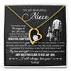 Forever Love Necklace 18K Yellow Gold Finish | 1 | Personalized To My Beautiful Niece Necklace From Uncle Always Love You Niece Birthday Graduation Christmas Customized Gift Box Message Card | siriusteestore