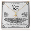 Alluring Beauty Necklace 18K Yellow Gold Finish | 1 | Personalized To My Beautiful Niece Necklace Women Girls From Aunt Uncle Love You Niece Birthday Gifts Jewelry Christmas Customized Gift Box Message Card | siriusteestore