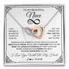 Interlocking Hearts Necklace Stainless Steel & Rose Gold Finish | 1 | Personalized To My Beautiful Niece Necklace Women Girls From Aunt Uncle Love You Niece Birthday Gifts Jewelry Christmas Customized Gift Box Message Card | siriusteestore