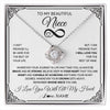 Love Knot Necklace 14K White Gold Finish | 1 | Personalized To My Beautiful Niece Necklace Women Girls From Aunt Uncle Love You Niece Birthday Gifts Jewelry Christmas Customized Gift Box Message Card | siriusteestore