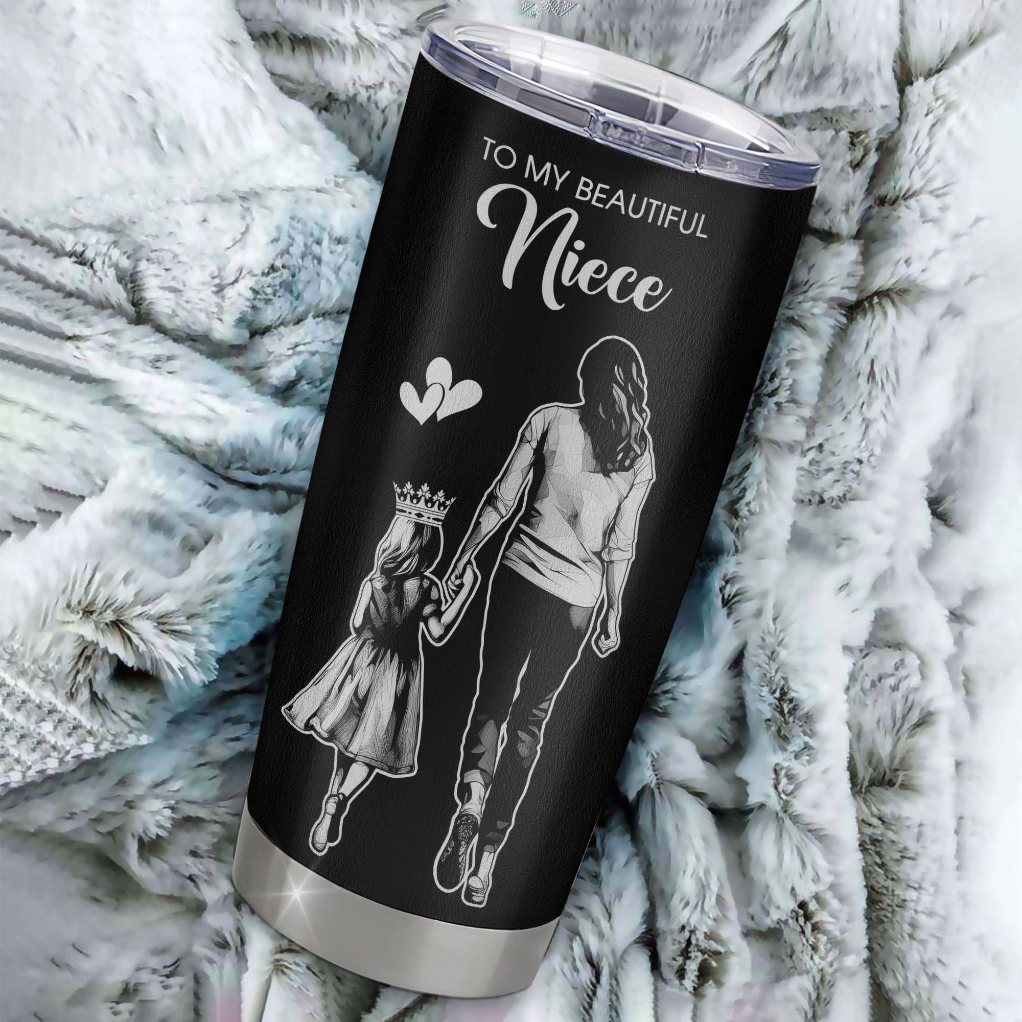 Personalized To My Beautiful Niece Tumbler From Aunt Believe In Yourself Niece Birthday Gifts Graduation Christmas Custom Stainless Steel Cup Travel Mug | siriusteestore