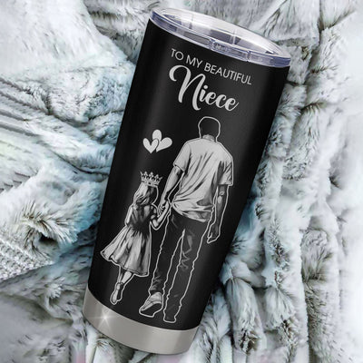 Personalized To My Beautiful Niece Tumbler From Uncle Believe In Yourself Niece Birthday Gifts Graduation Christmas Custom Stainless Steel Cup Travel Mug | siriusteestore