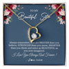 Forever Love Necklace 18K Yellow Gold Finish | Personalized To My Beautiful Sister Necklace From Sister Brother Braver Stronger Smarter Sister Pendant Jewelry Birthday Christmas Customized Message Card | siriusteestore