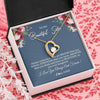 Forever Love Necklace 18K Yellow Gold Finish | Personalized To My Beautiful Sister Necklace From Sister Brother Braver Stronger Smarter Sister Pendant Jewelry Birthday Christmas Customized Message Card | siriusteestore