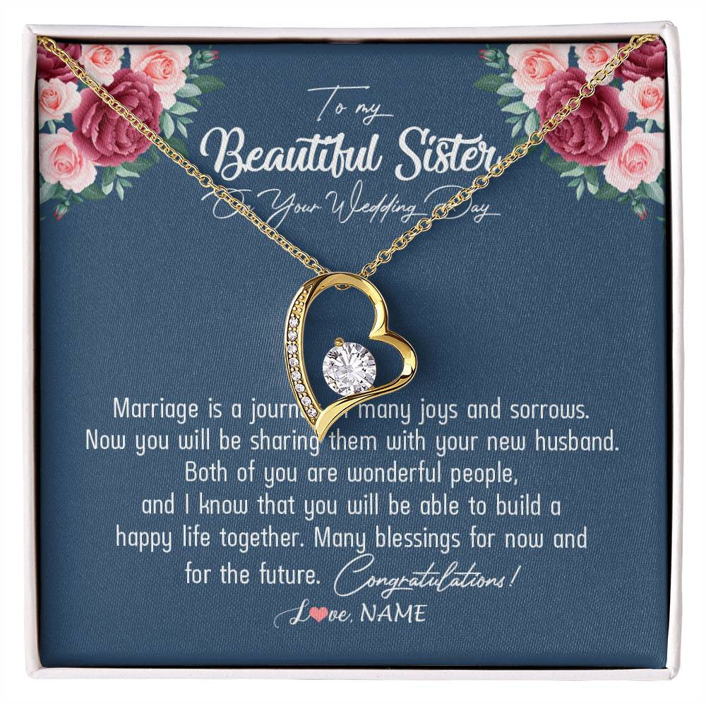 To My Beautiful Wife Happy Anniversary Gift Necklace Christmas