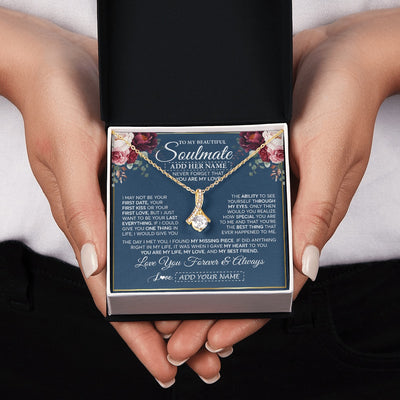 Alluring Beauty Necklace 18K Yellow Gold Finish | 2 | Personalized To My Beautiful Soulmate Gift Necklace You Are My Love Gifts For Wife From Husband Wife Birthday Valentines Day Custom Gift Box Message Card | siriusteestore.myshopify