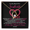 Forever Love Necklace 18K Yellow Gold Finish | 1 | Personalized To My Beautiful Soulmate Necklace From Husband Falling In Love Wife Birthday Valentines Day Christmas Jewelry Customized Gift Box Message Card | siriusteestore