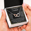 Interlocking Hearts Necklace Stainless Steel & Rose Gold Finish | Personalized To My Beautiful Soulmate Necklace From Husband Romantic Gifts Future Wife Birthday Anniversary Jewelry Christmas Customized Gift Box Message Card | siriusteestore