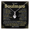 Alluring Beauty Necklace 14K White Gold Finish | 1 | Personalized To My Beautiful Soulmate Necklace From Husband The Day I Met You Birthday Gifts For Wife Girlfriend Anniversary Valentines Day Message Card | siriusteestore
