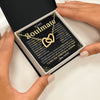 Interlocking Hearts Necklace 18K Yellow Gold Finish | 2 | Personalized To My Beautiful Soulmate Necklace From Husband The Day I Met You Birthday Gifts For Wife Girlfriend Anniversary Valentines Day Message Card | siriusteestore