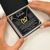 Interlocking Hearts Necklace 18K Yellow Gold Finish | 2 | Personalized To My Beautiful Soulmate Necklace From Husband You're My Love Wife Birthday Anniversary Valentines Day Jewelry Customized Gift Box Message Card | siriusteestore