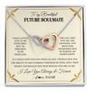 Interlocking Hearts Necklace Stainless Steel & Rose Gold Finish | 1 | Personalized To My Beautiful Soulmate Necklace Gift From Husband Promise Necklace For Soulmate Birthday Jewelry Christmas Customized Gift Box Message Card | siriusteestore