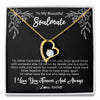 Forever Love Necklace 18K Yellow Gold Finish | 1 | Personalized To My Beautiful Soulmate Necklace Gifts From Husband I'd Rather Soulmate Birthday Anniversary Valentines Day Customized Gift Box Message Card | siriusteestore
