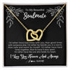 Interlocking Hearts Necklace 18K Yellow Gold Finish | 1 | Personalized To My Beautiful Soulmate Necklace Gifts From Husband I'd Rather Soulmate Birthday Anniversary Valentines Day Customized Gift Box Message Card | siriusteestore