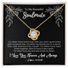 Love Knot Necklace 18K Yellow Gold Finish | 1 | Personalized To My Beautiful Soulmate Necklace Gifts From Husband I'd Rather Soulmate Birthday Anniversary Valentines Day Customized Gift Box Message Card | siriusteestore