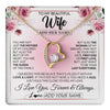 Forever Love Necklace 18K Yellow Gold Finish | 1 | Personalized To My Beautiful Wife Gifts From Husband Necklace Mother Queen Soulmate For Her Wife Mothers Day Birthday Gifts Christmas Gift Box Message Card | siriusteestore
