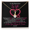 Alluring Beauty Necklace 18K Yellow Gold Finish | 1 | Personalized To My Beautiful Wife Necklace From Husband Falling In Love Wife Birthday Anniversary Wedding Valentines Day Customized Gift Box Message Card | siriusteestore