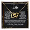 Interlocking Hearts Necklace 18K Yellow Gold Finish | 1 | Personalized To My Beautiful Wife Necklace From Husband Feel My Love For Her Wife Birthday Anniversary Wedding Valentines Christmas Customized Message Card | https://siriusteestore.